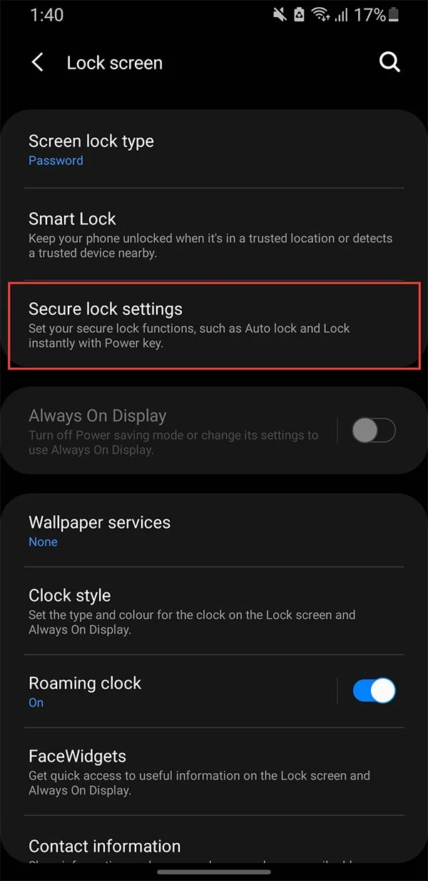 Arahan untuk mengunci Tetapan Pantas pada Android