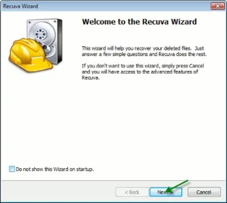 กู้คืนข้อมูลที่ถูกลบด้วย Recuva Portable ใน Windows 7