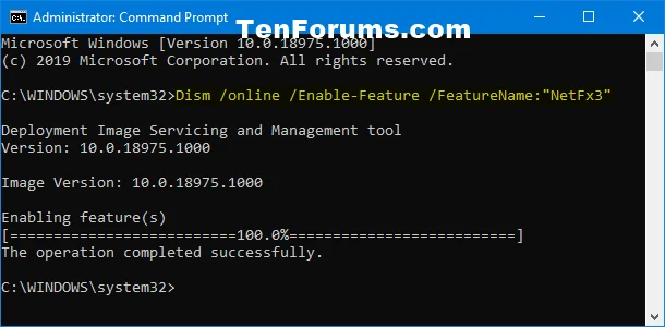 Instrucciones para instalar .NET Framework 3.5 en Windows 10