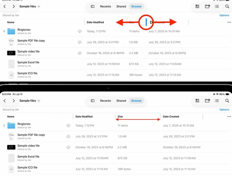 Cómo cambiar la apariencia de la aplicación Archivos