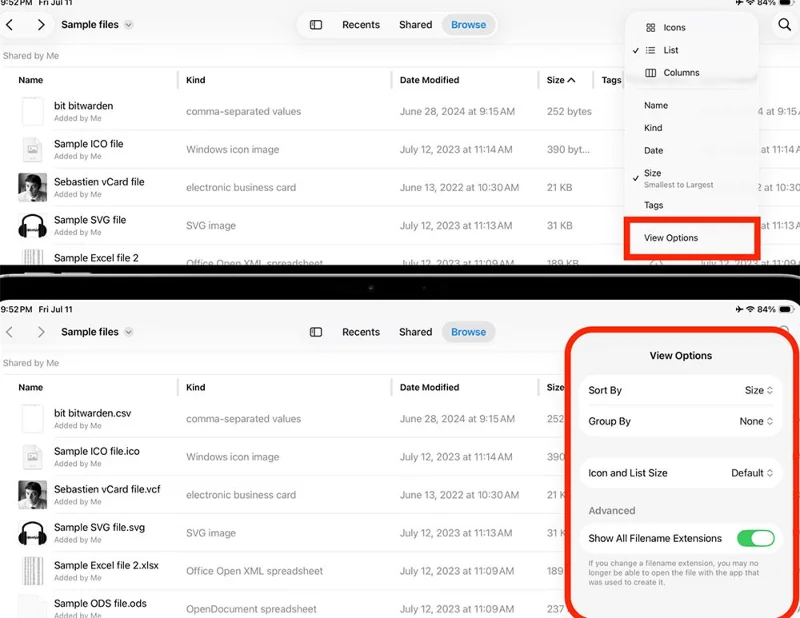Cómo cambiar la apariencia de la aplicación Archivos