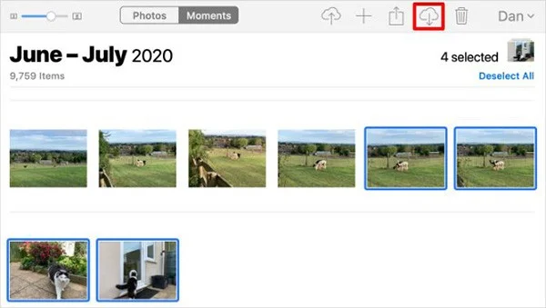 Cómo descargar fotos de iCloud