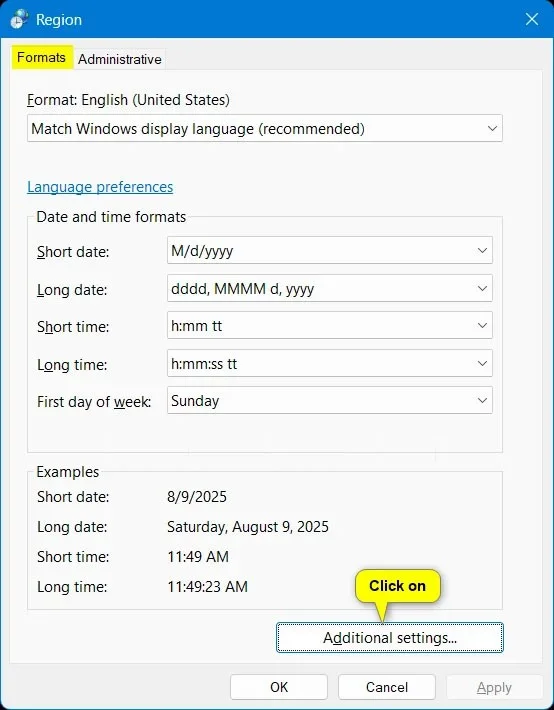 Cum se schimbă formatul monedei în Windows 11