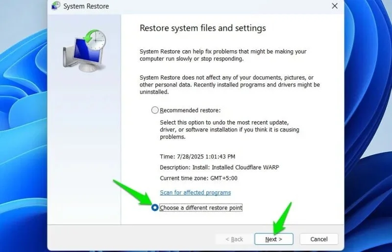 Cómo eliminar puntos de restauración del sistema individuales en Windows
