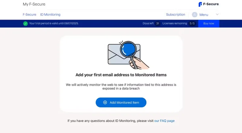 Learn about dark web tracking service F-Secure ID Protection