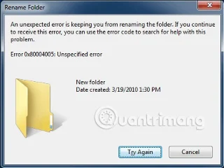How to fix error code 0x80004005 How to fix error code 0x80004005