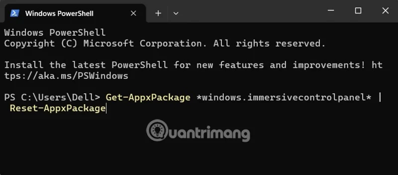 Instructions for reinstalling Windows Settings