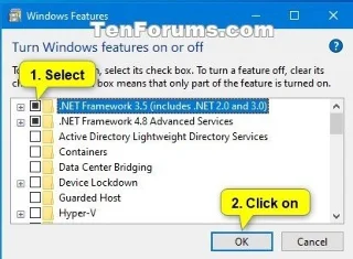 Instrucciones para instalar .NET Framework 3.5 en Windows 10