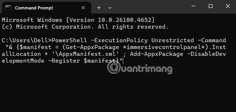 Instructions for reinstalling Windows Settings