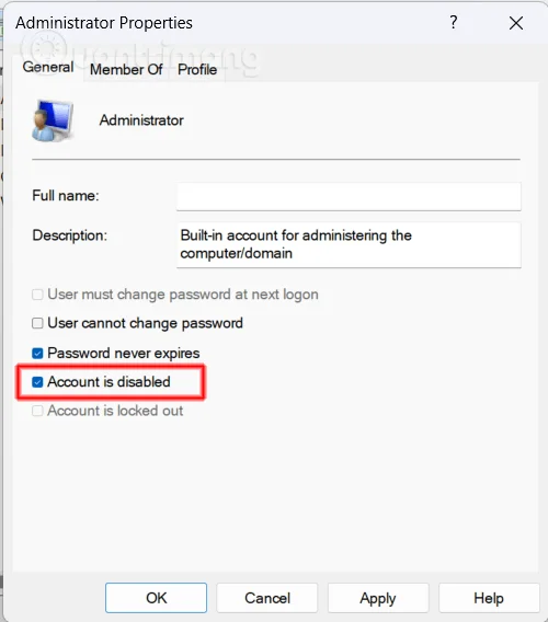 Enable or disable the built-in Administrator account on Windows