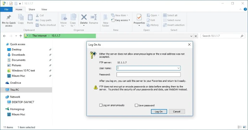 Instrucțiuni pentru configurarea și gestionarea serverului FTP pe Windows 10