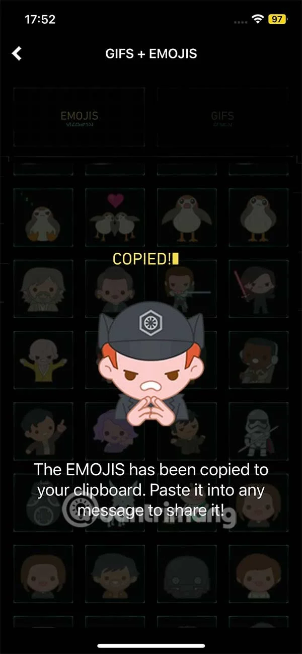 Instrucciones para descargar emojis de Star Wars para iPhone