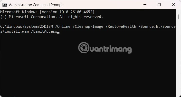 Instructions for using DISM to fix Windows 11 errors