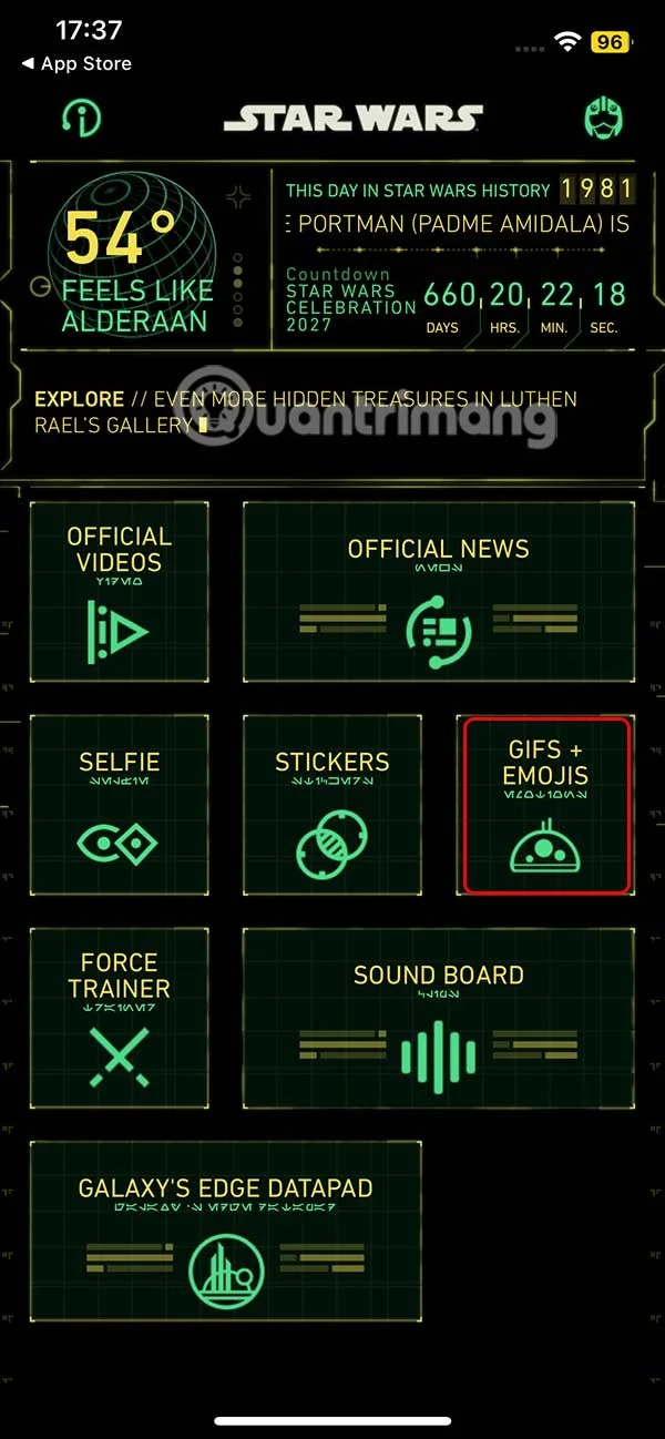 Instrucciones para descargar emojis de Star Wars para iPhone