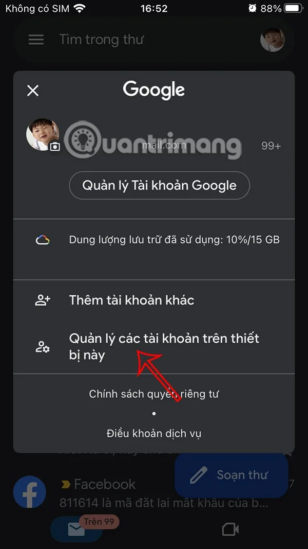 Anweisungen zum Abmelden von Mail auf dem iPhone