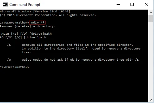 Usar CMD para eliminar carpetas grandes en Windows