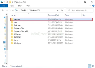 Co to jest folder Inetpub i jak go usunąć w systemie Windows 10