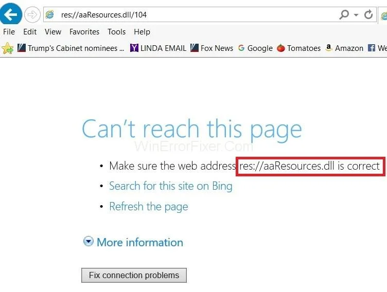 res://aaResources.dll/104 Errore su Internet Explorer