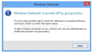 Windows Defender zablokowany przez zasady grupy