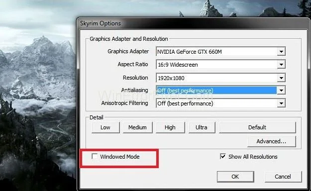 Skyrim non è riuscito a inizializzare il rendering {risolto}