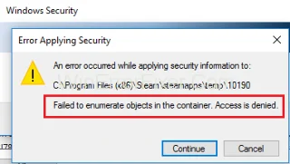 Nie udało się wyliczyć obiektów w kontenerze w systemie Windows 10 {rozwiązany}