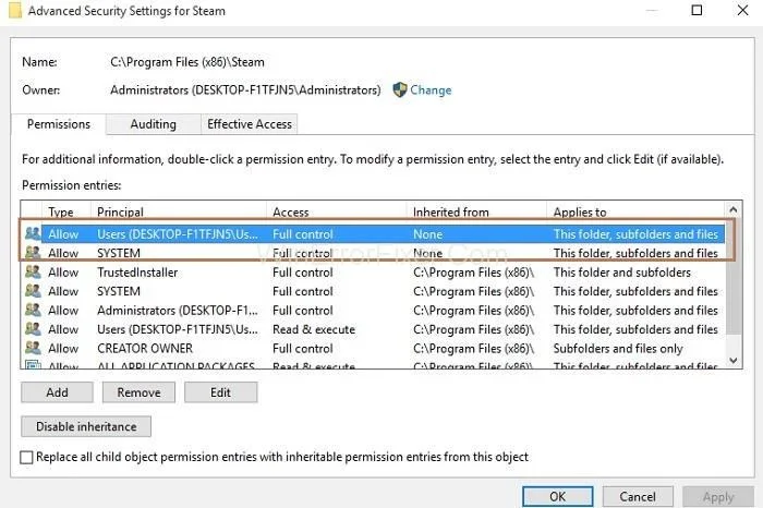 Ralat Keistimewaan Fail Hilang Steam {Diselesaikan}