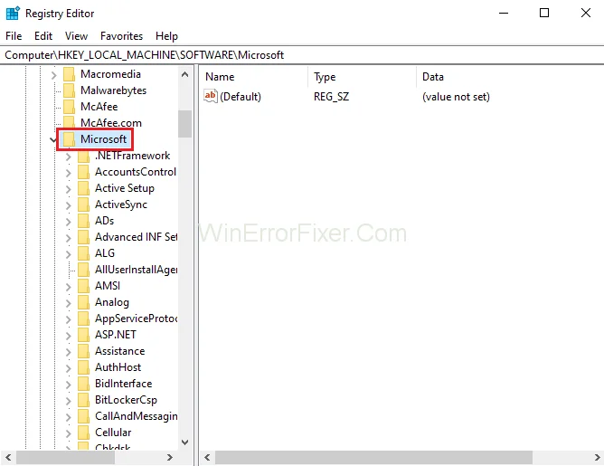 Pendaftaran Perkhidmatan Hilang atau Ralat Rasuah pada Windows 10
