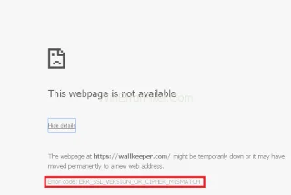 خطای ERR_SSL_VERSION_OR_CIPHER_MISMATCH در Google Chrome