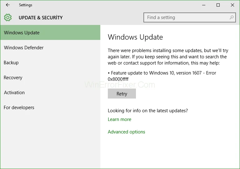 Kod błędu 0x8000ffff w systemie Windows 10 {rozwiązany}