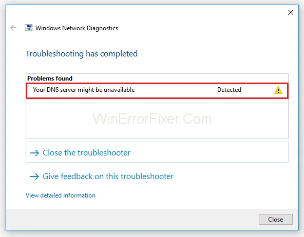 El servidor DNS no está disponible en el error de Windows 10 {Resuelto}