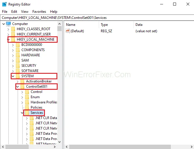 Pendaftaran Perkhidmatan Hilang atau Ralat Rasuah pada Windows 10