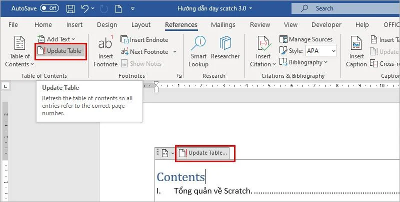 دستورالعمل ایجاد فهرست خودکار مطالب در Microsoft word