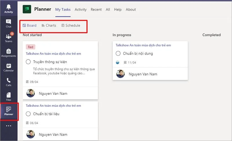 استفاده از Microsoft Planner در تیم های مایکروسافت
