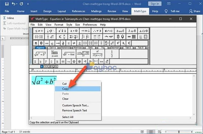 دستورالعمل درج Mathtype در اسناد در Word 2019