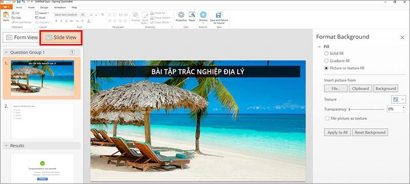Instructions for formatting multiple-choice exercises in iSpring