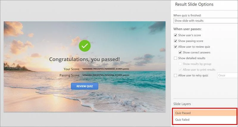 Instructions for formatting multiple-choice exercises in iSpring