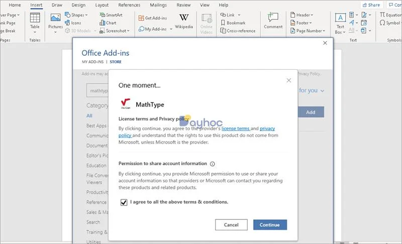 دستورالعمل نصب MathType در Microsoft365