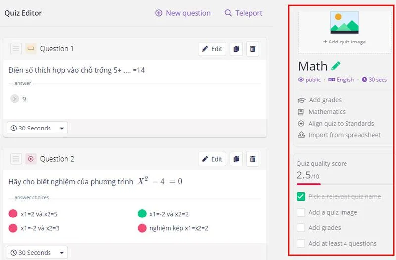 دستورالعمل استفاده از Quizizz - ابزاری برای پشتیبانی از تست ارزیابی