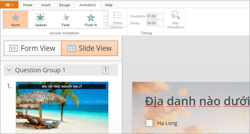 Instructions for formatting multiple-choice exercises in iSpring
