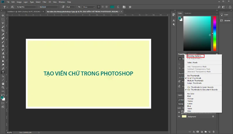 4 etapas simples para criar bordas de texto no Photoshop