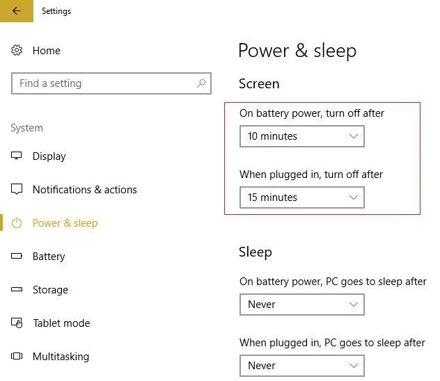 How to change screen lock timeout in Windows 10