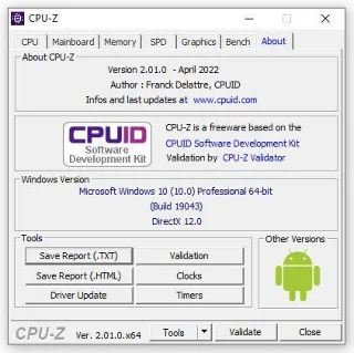دانلود CPU-Z |  تست CPU، پیکربندی کامپیوتر