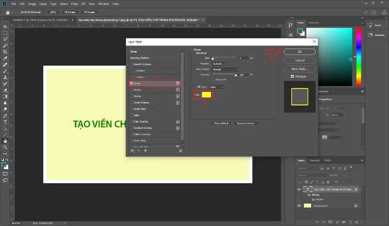 4 etapas simples para criar bordas de texto no Photoshop