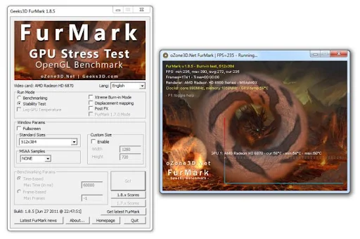 Download Furmark and how to use it to test GPU power