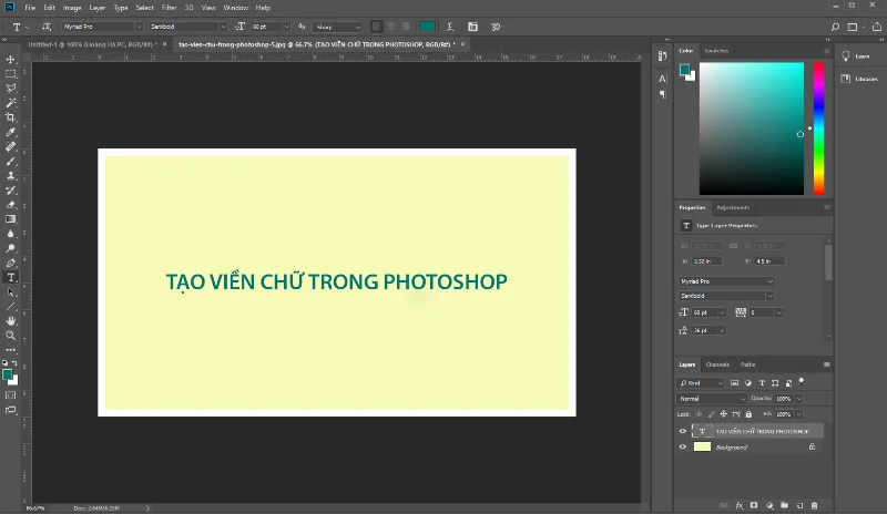4 etapas simples para criar bordas de texto no Photoshop
